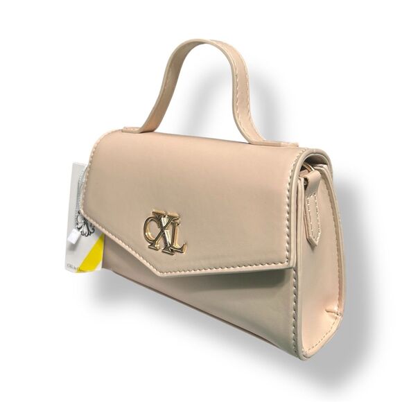 New CXL by Christian Lacroix Laine Panna Cotta Beige Matte Patent Crossbody Bag - Picture 5 of 11